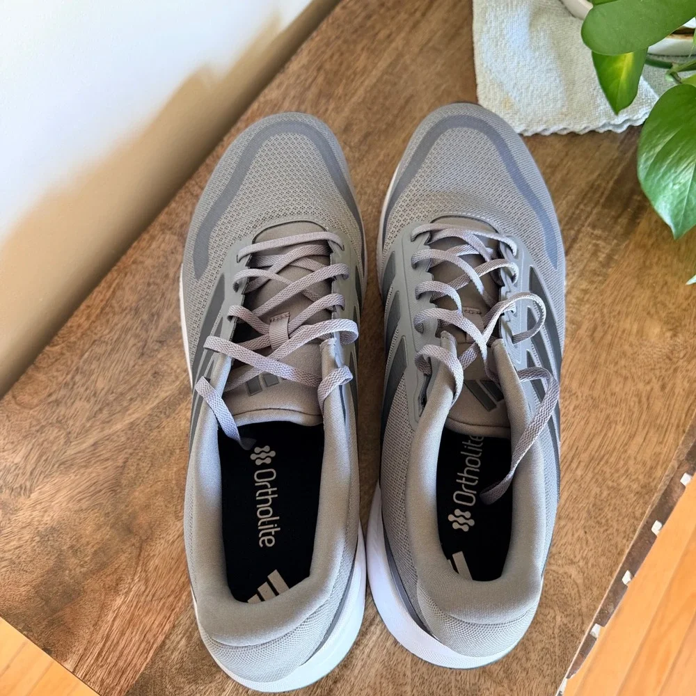 Adidas Runfalcon 5 Men 12 Grey Running Shoes JH5185 Cloudfoam Ortholite Sneakers